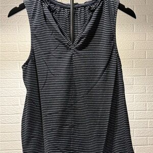 Black and Gray Striped‎ Tank Top V-Neck